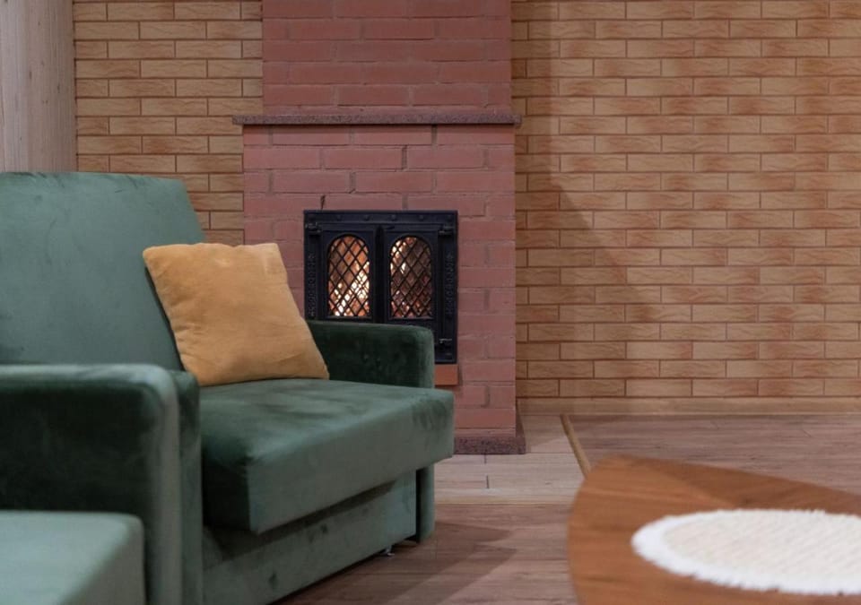 Living room, fireplace
