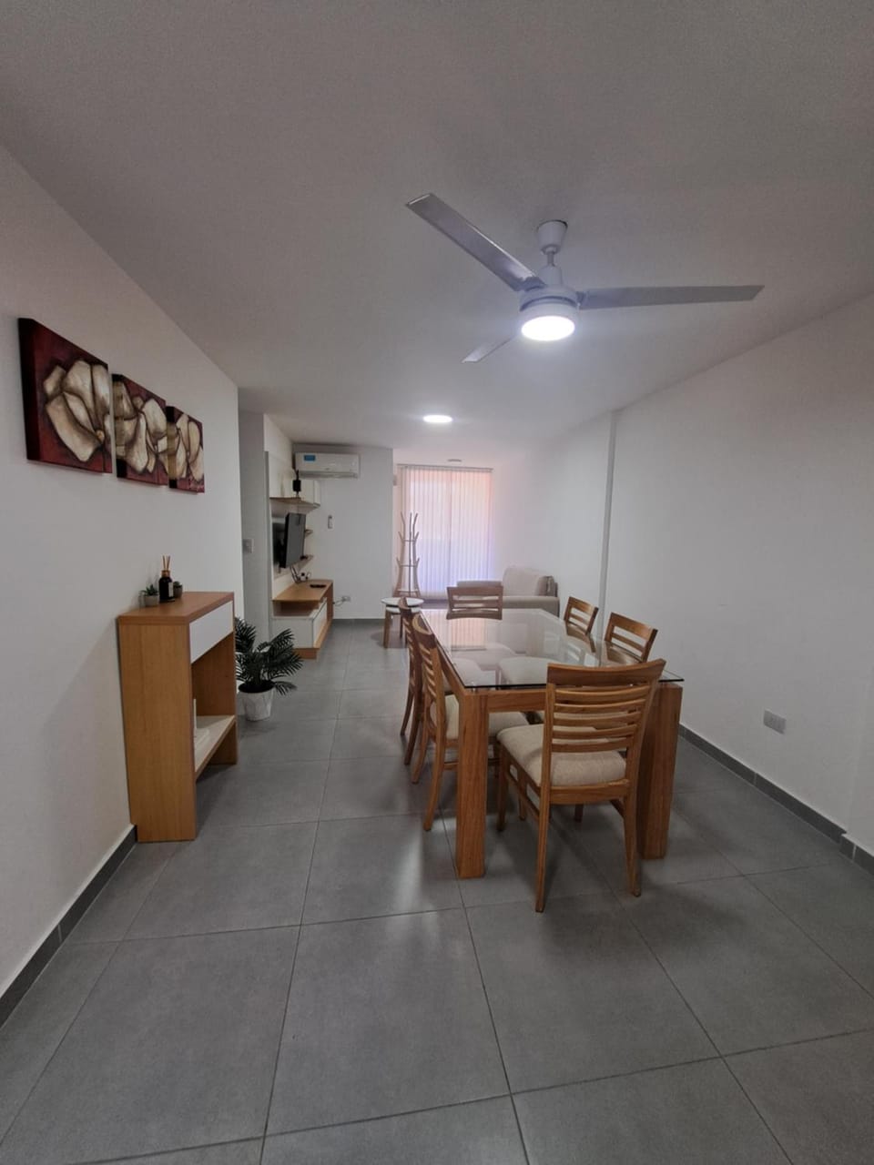 Living room, Seating area, Dining area, air conditioner