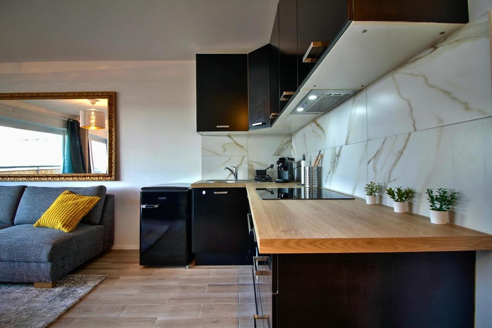 Kitchen or kitchenette, Living room, dishwasher, oven, stove