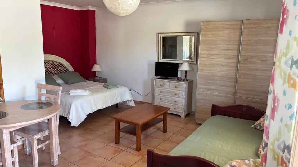 Bed, TV and multimedia, Photo of the whole room, wardrobe