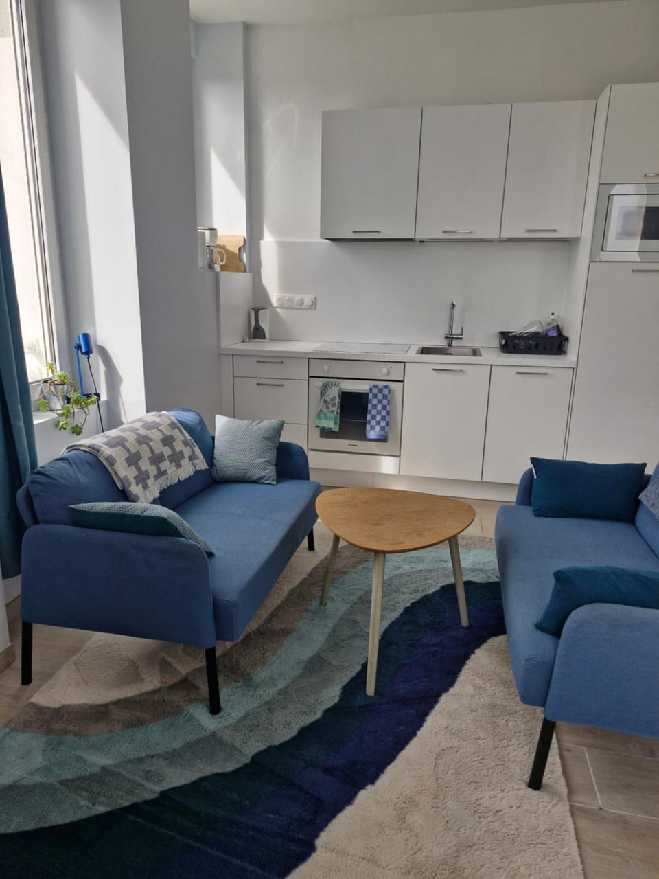 Kitchen or kitchenette, Living room, dishwasher, microwave, oven, pet friendly