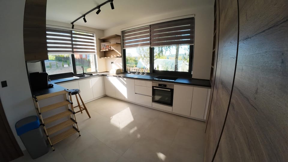 Kitchen or kitchenette, dishwasher, stove
