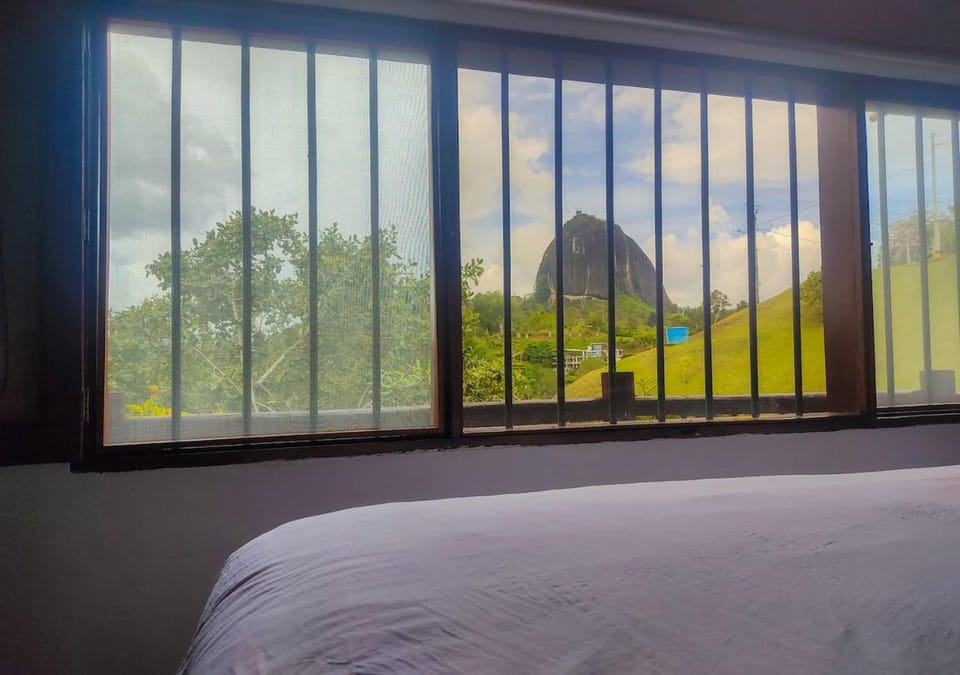 Bed, Natural landscape, Bedroom, Mountain view