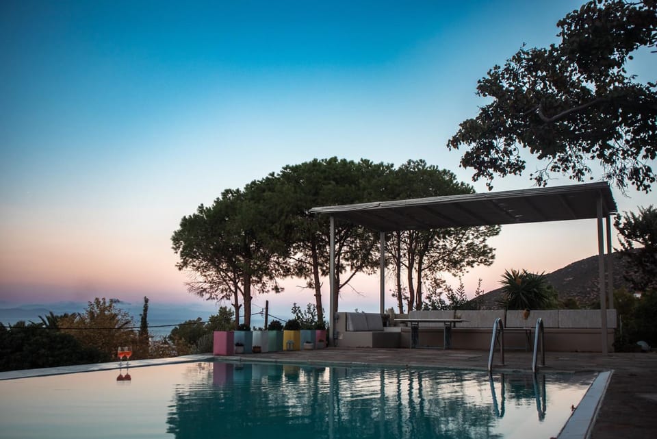 Pool view, Swimming pool, Sunset
