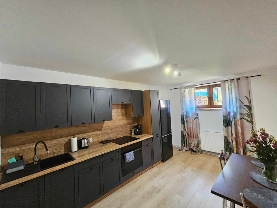 Coffee/tea facilities, Kitchen or kitchenette, Dining area, stove, toaster