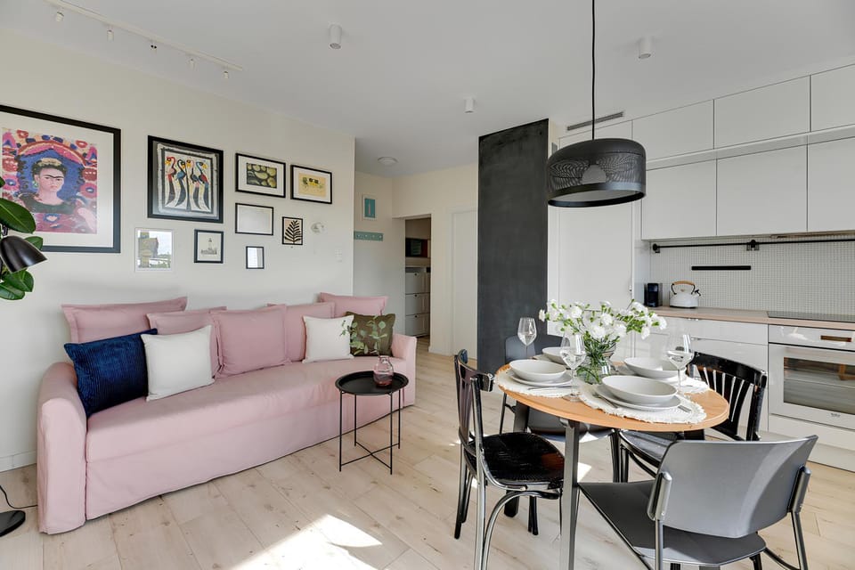 Kitchen or kitchenette, Living room, Photo of the whole room, Seating area