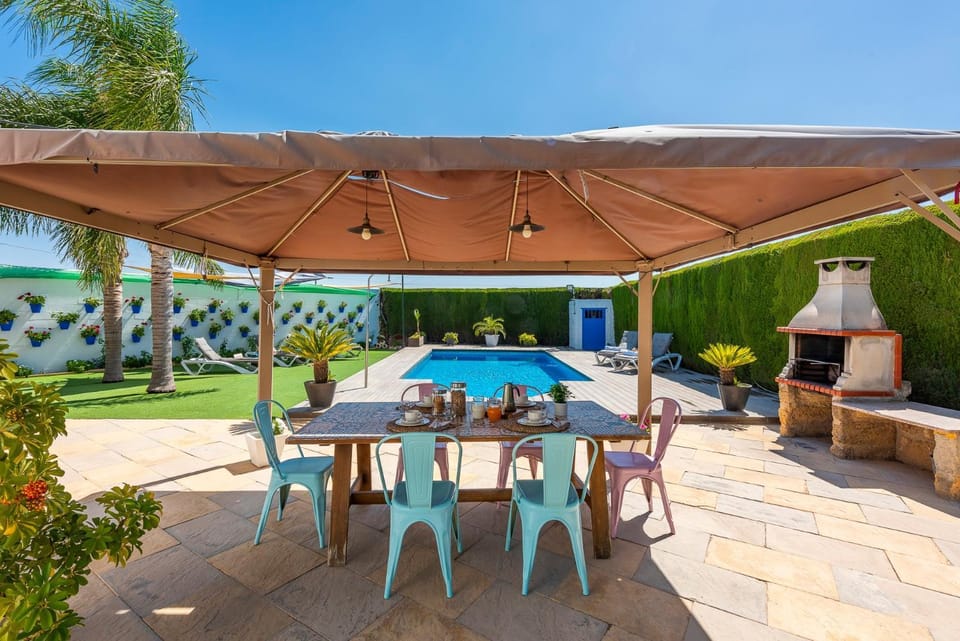 Property building, Living room, Swimming pool