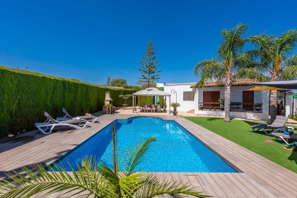 Property building, Living room, Swimming pool