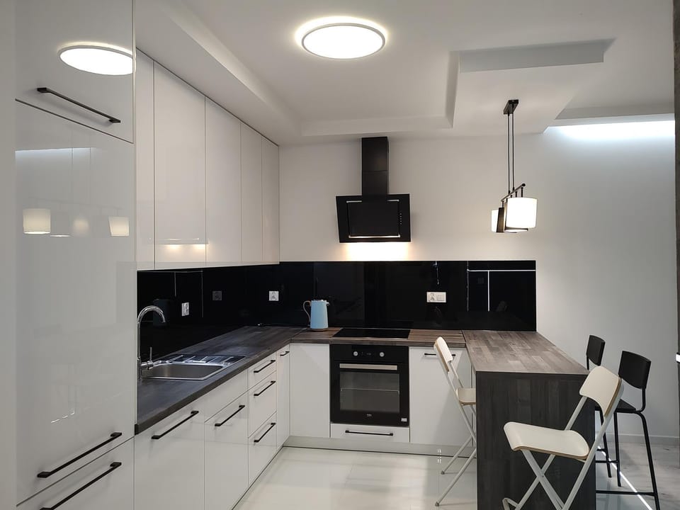 Kitchen or kitchenette, Dining area, dishwasher, stove