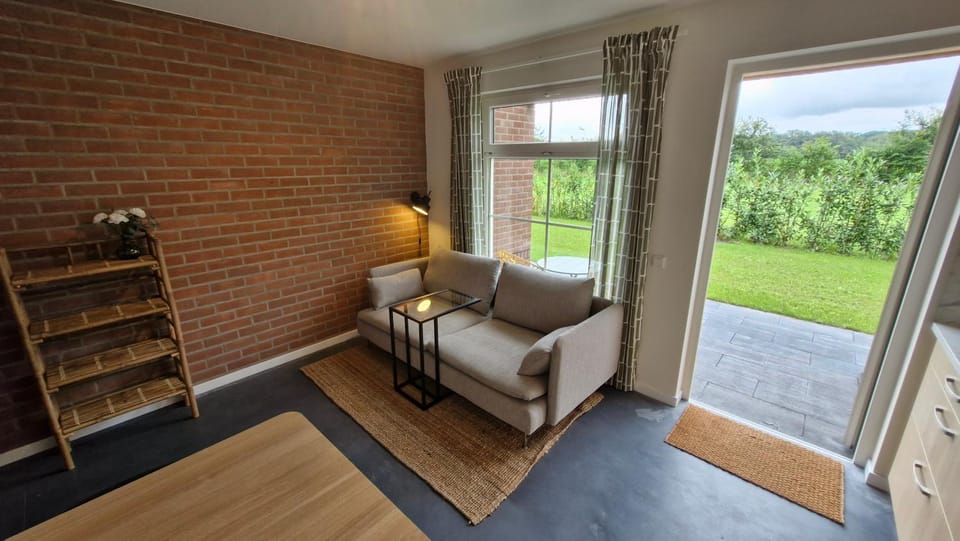 Living room, Seating area, Garden view