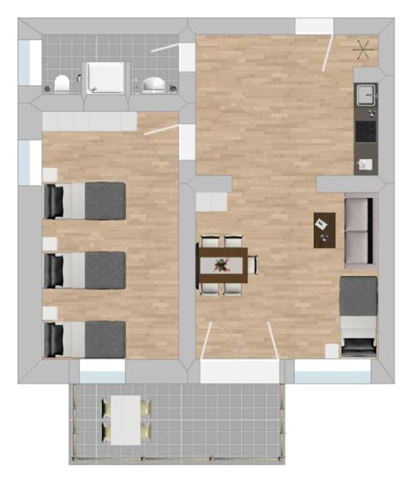 AM1036 - Moderne Monteurwohnung mit Balkon Apartment in Bavaria