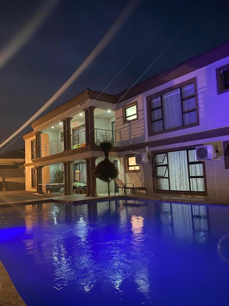 Property building, Night, Pool view, Swimming pool, Swimming pool
