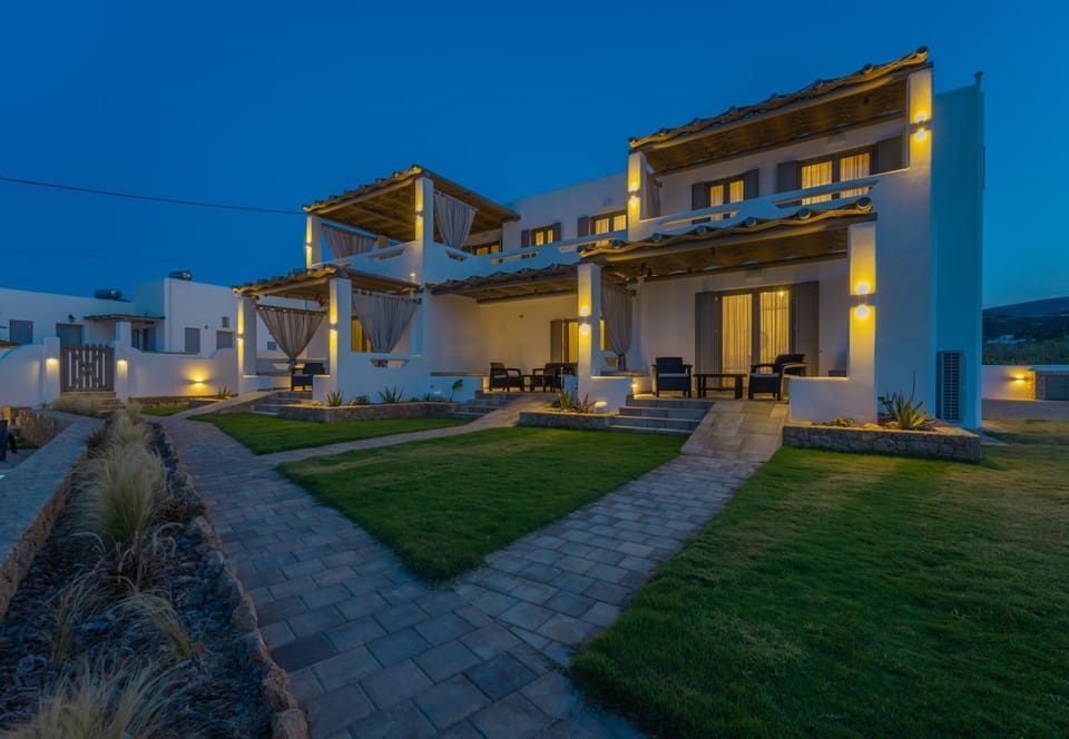 Property building, Patio, Night, Garden, Garden view