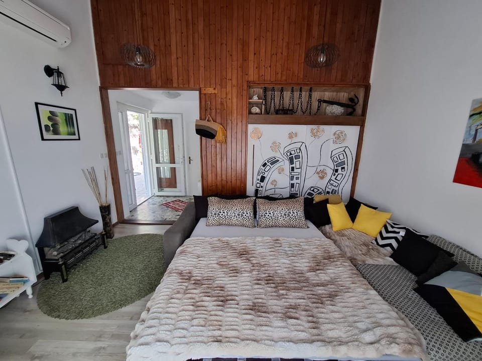 Bed, Living room, Photo of the whole room, Seating area, Bedroom