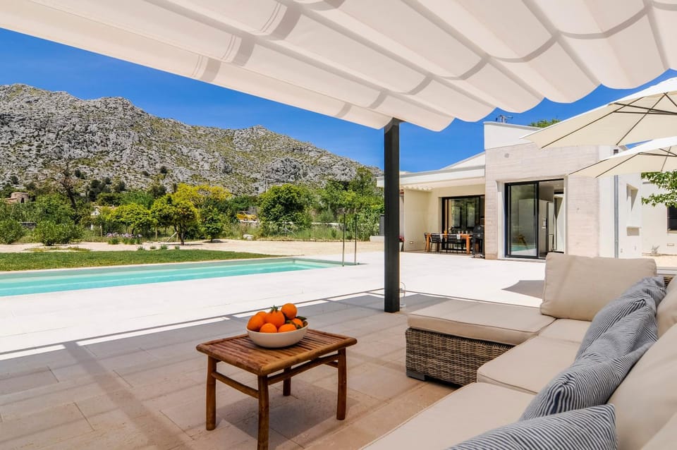 Property building, Living room, Swimming pool