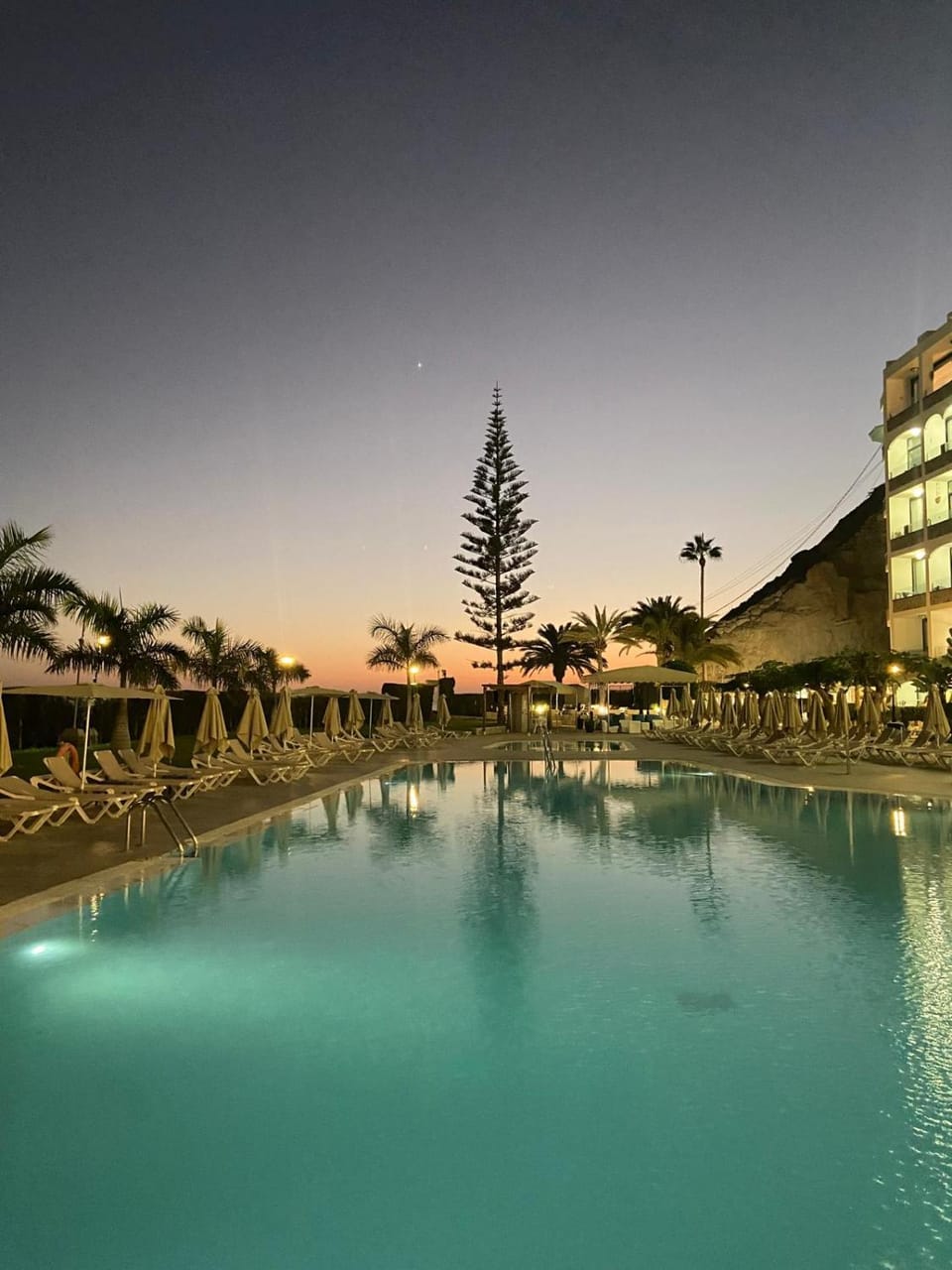 Swimming pool, Sunset