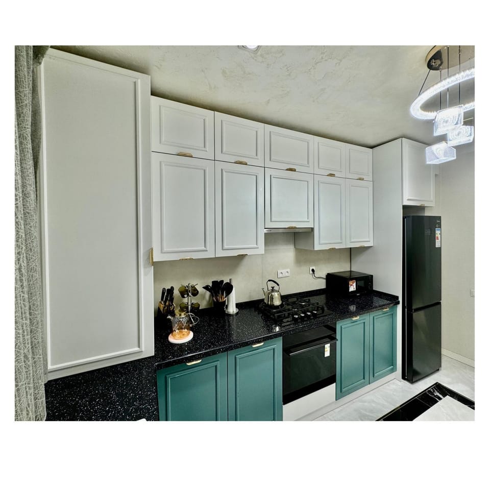 Kitchen or kitchenette, oven, stove