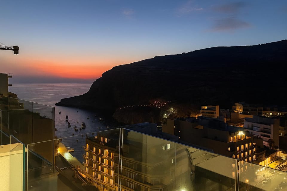 Nearby landmark, Night, Natural landscape, Bird's eye view, City view, Sea view, Sunset