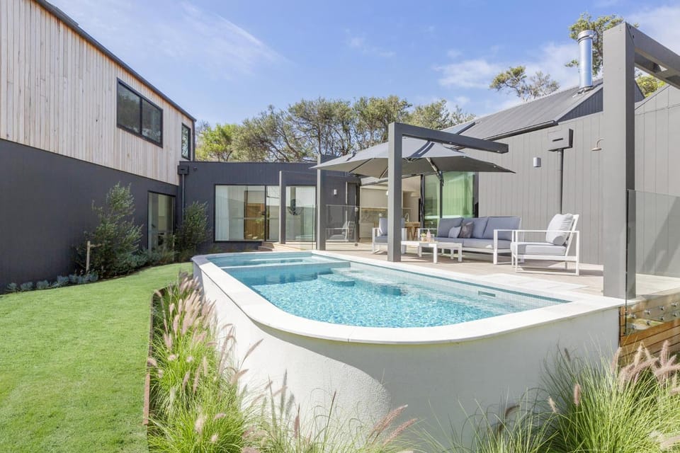 Property building, Patio, Day, Garden, Garden view, Pool view, Swimming pool