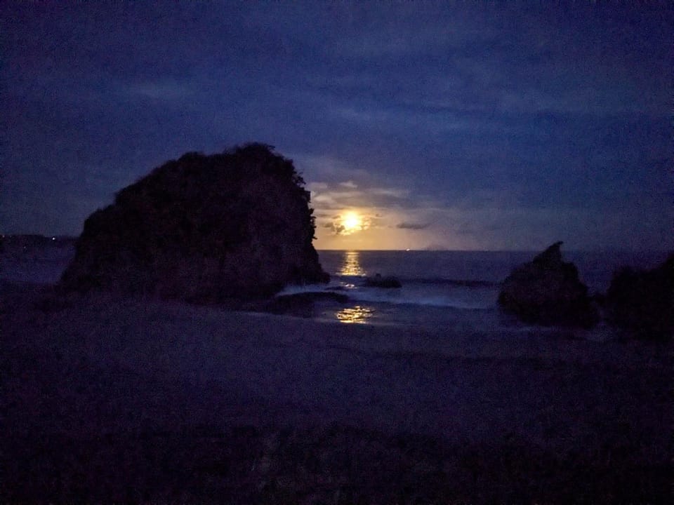 Night, Natural landscape, Beach, Sea view