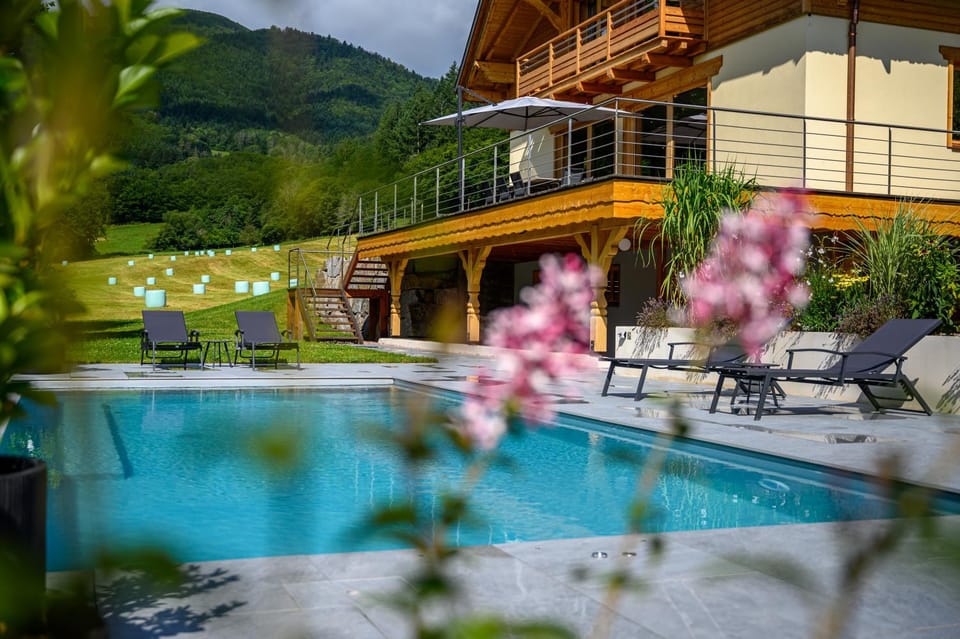Natural landscape, Mountain view, Swimming pool