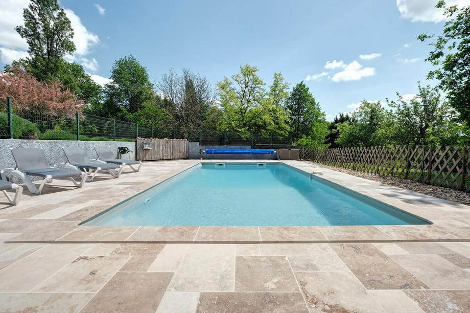 Property building, Living room, Swimming pool