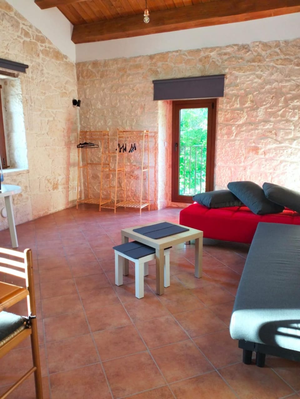 Living room, Seating area, Inner courtyard view, furniture, heating, internet