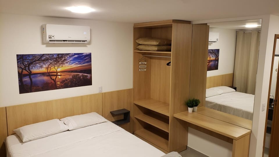Bed, Photo of the whole room, Bedroom, wardrobe, air conditioner
