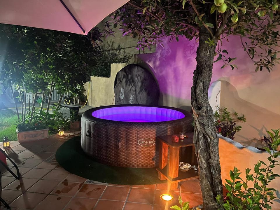 Night, Natural landscape, Garden, Hot Tub, Garden view