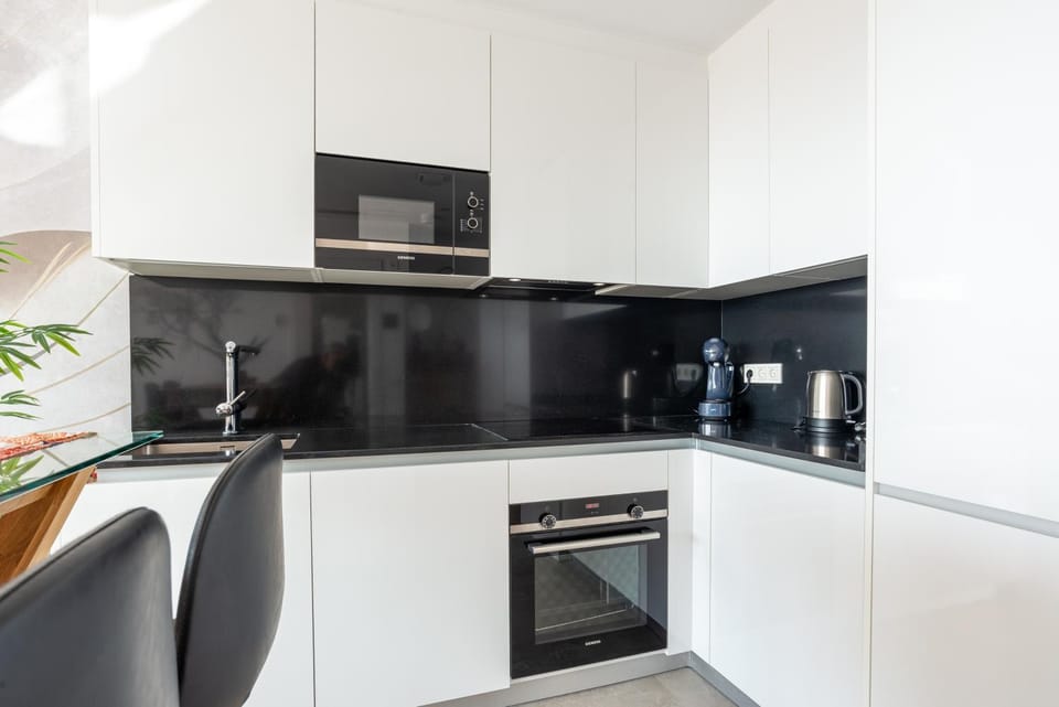 Kitchen or kitchenette, dishwasher, oven, stove, toaster