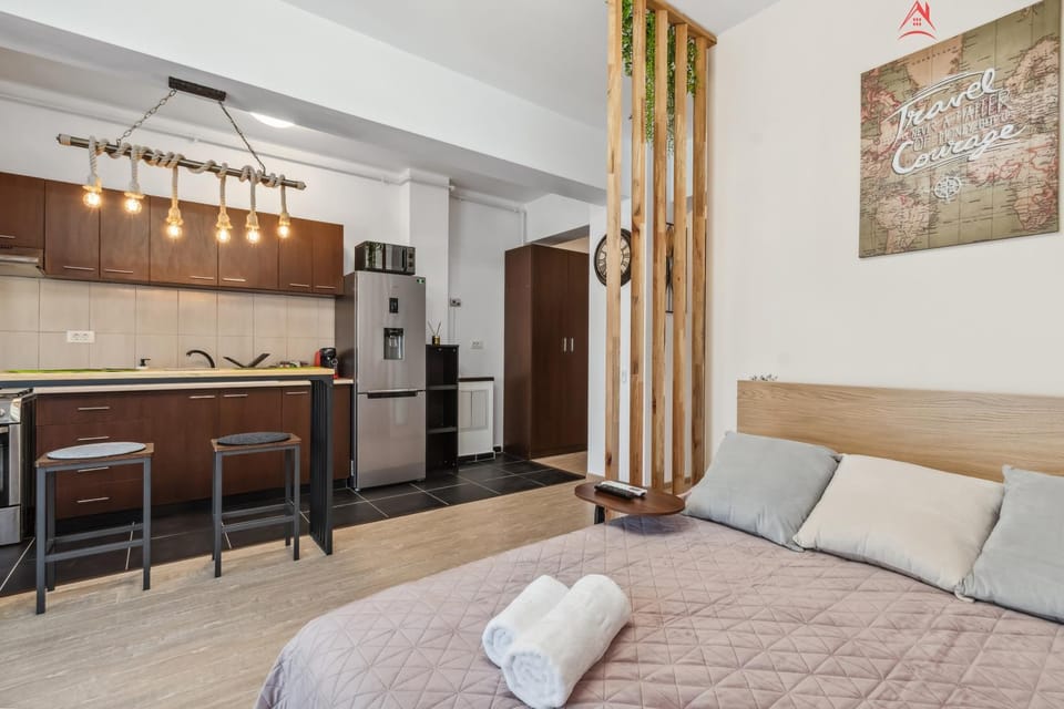 Bed, Kitchen or kitchenette, Dining area, Bedroom, oven, stove