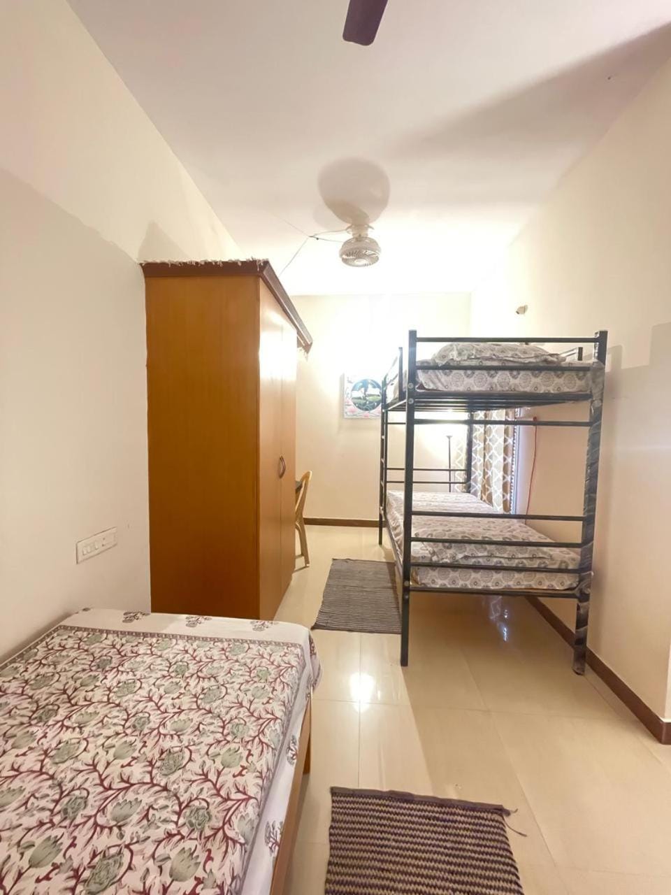 Photo of the whole room, bunk bed