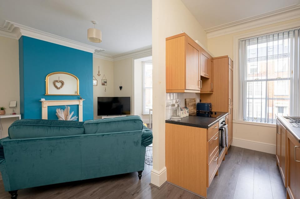 Living room, kitchen