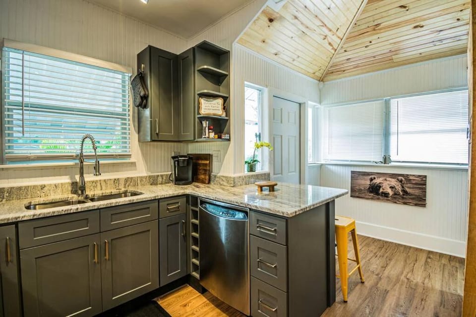 Kitchen or kitchenette, dishwasher