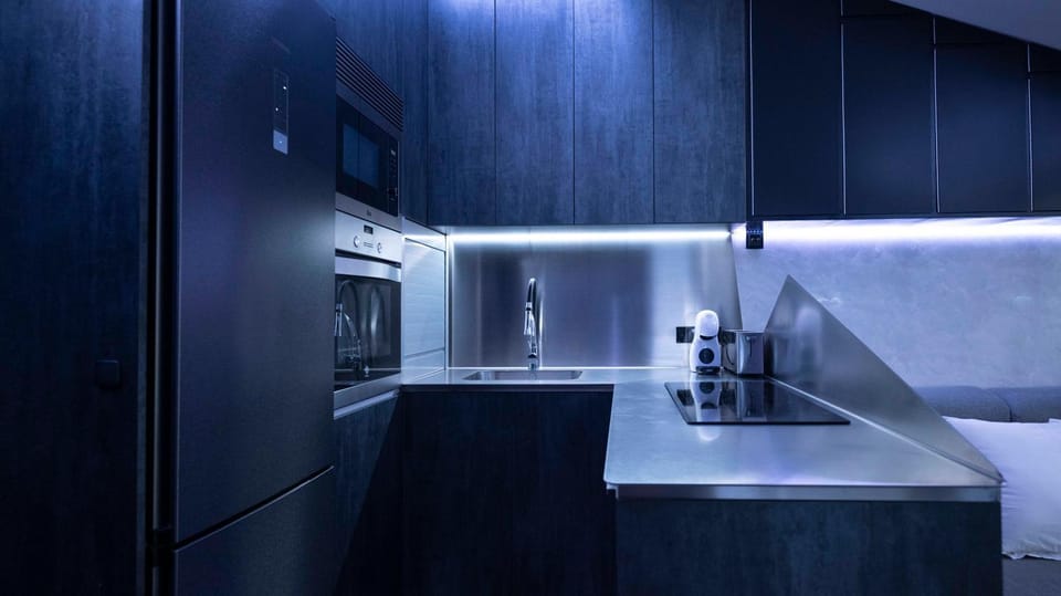 Kitchen or kitchenette, stove, kitchen