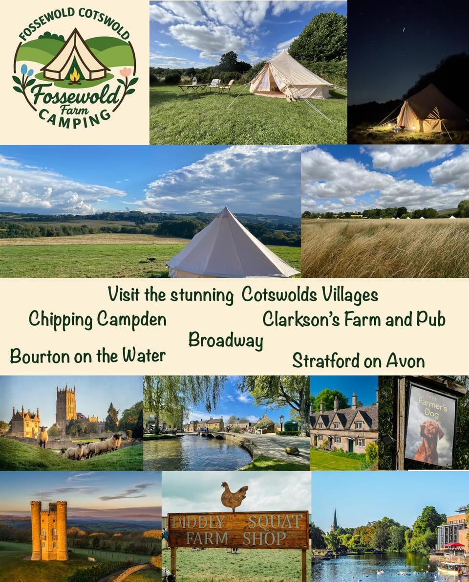 Bell Tent 4m and 7m Fossewold Cotswold Camping Campground/ 
RV Resort in Blockley
