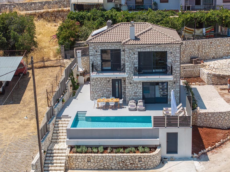 Luxury Stone Villa Aris, ideally located just a 5-minute walk from restaurants and shops Villa in Cephalonia