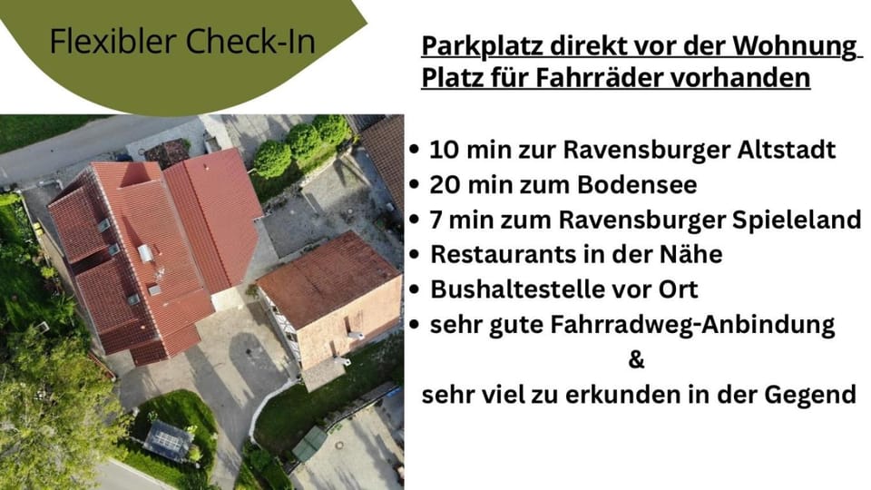 Besonderes Apartment im Grünen nahe Ravensburg I sonniger Balkon & Parkplatz Apartment in Ravensburg
