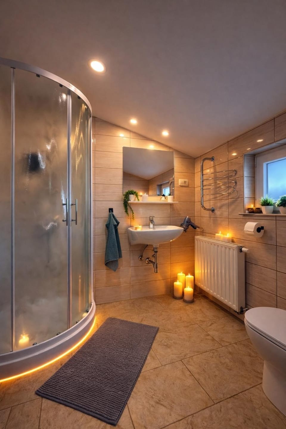 Shower, Bathroom, towels