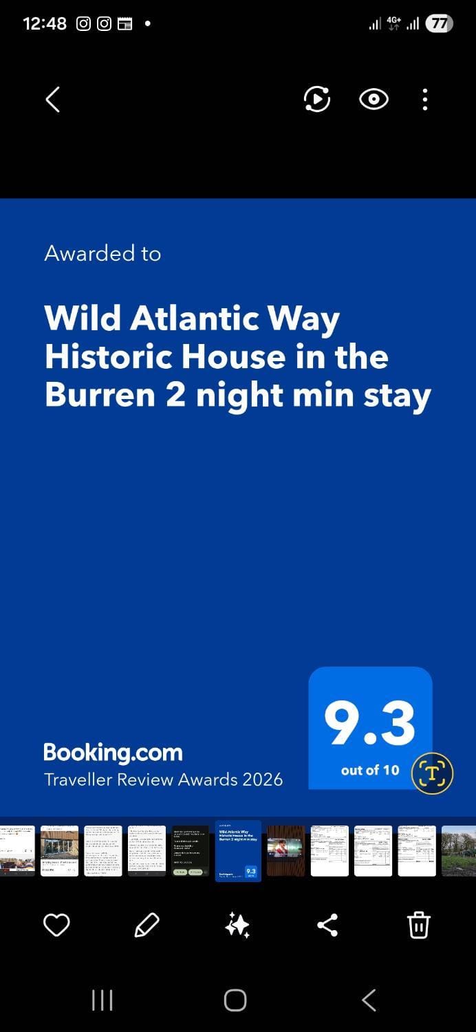Wild Atlantic Way Historic House in the Burren 2 night min stay House in County Clare