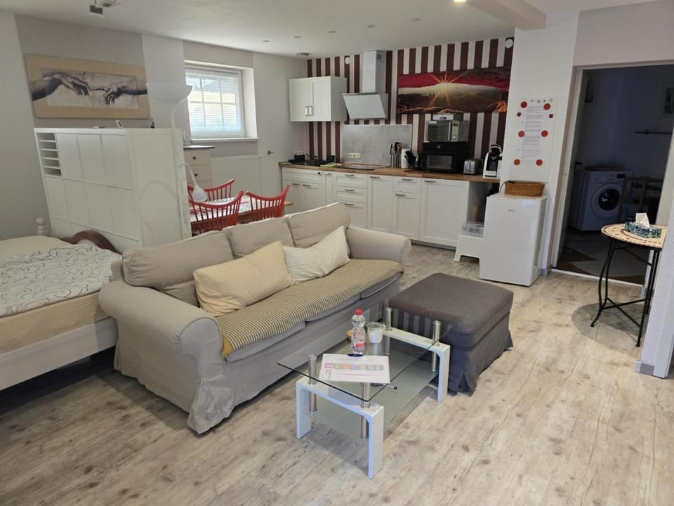Bed, Living room, Seating area, Bedroom, kitchen