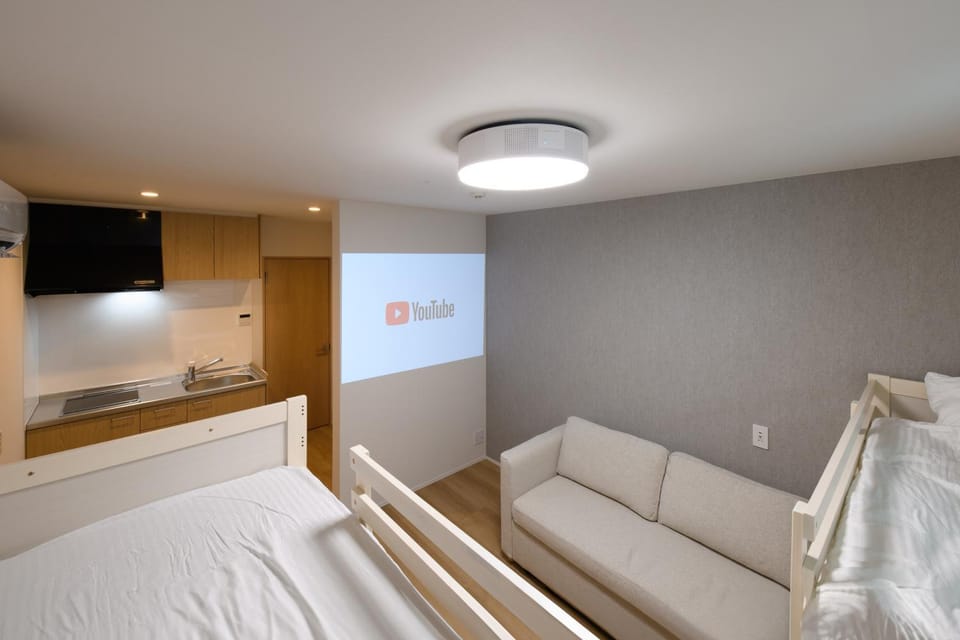Living room, kitchen