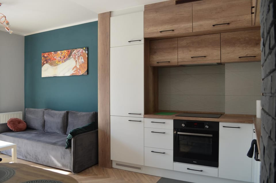 Kitchen or kitchenette, Living room, Seating area, oven, stove
