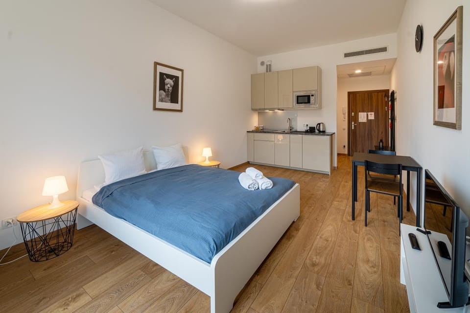 Bed, Kitchen or kitchenette, Photo of the whole room