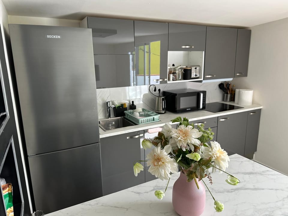 Kitchen or kitchenette, dishwasher, microwave, toaster
