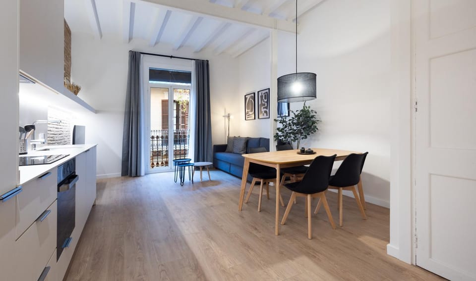 Kitchen or kitchenette, Living room, Dining area