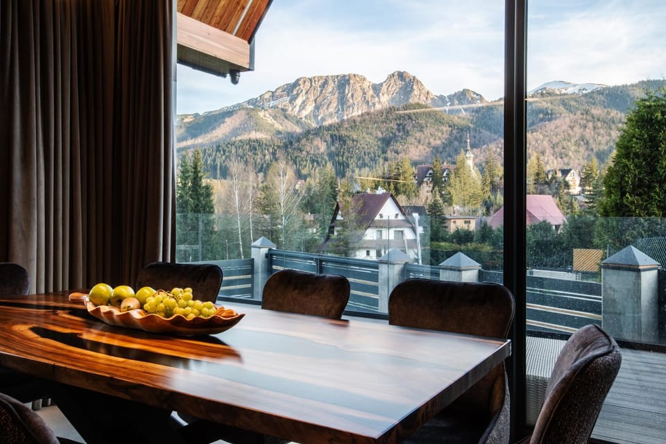 Natural landscape, Living room, Dining area, Mountain view