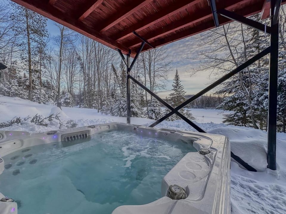Le Willow Spa, billiards, BBQ, lake & kayaks Chalet in Val-David
