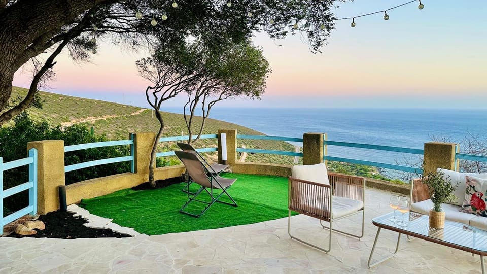 Patio, Natural landscape, Summer, View (from property/room), Balcony/Terrace, Balcony/Terrace, Seating area, Dining area, Mountain view, Mountain view, Sea view, Sea view, Sunset