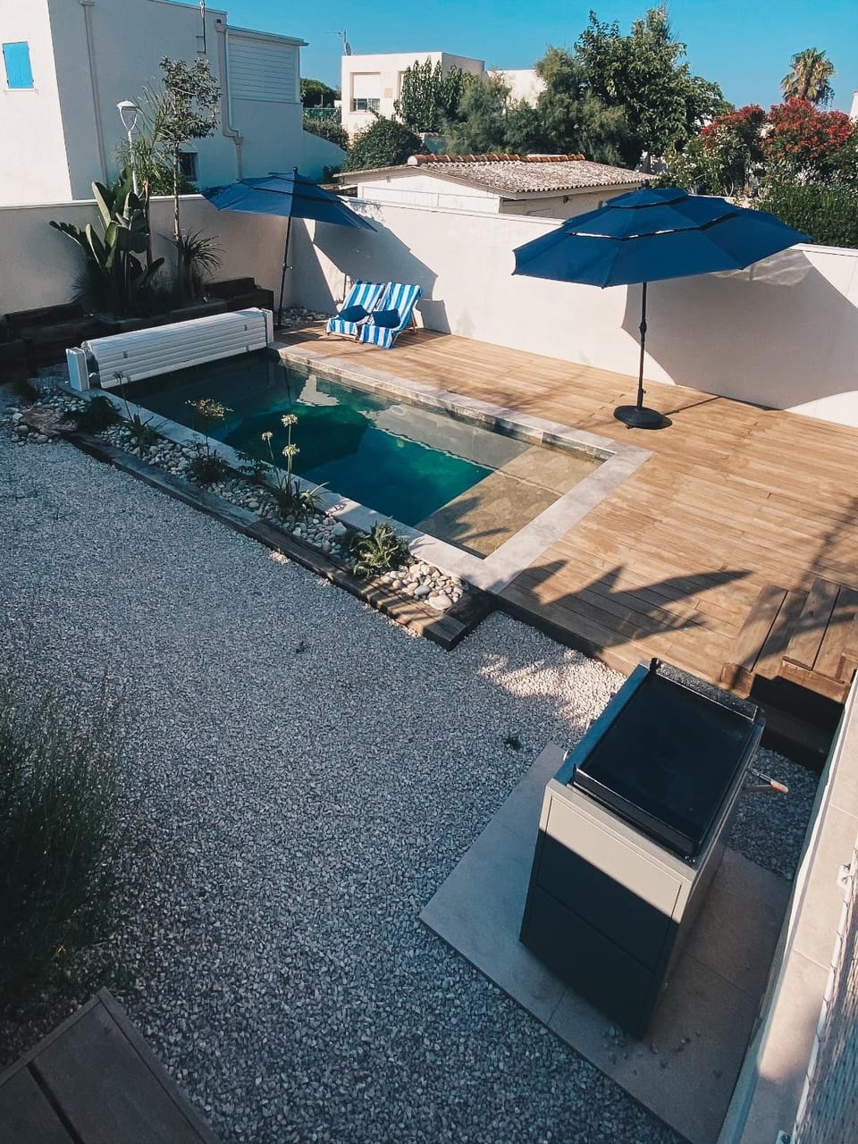 Patio, Garden, Pool view, Swimming pool, sunbed